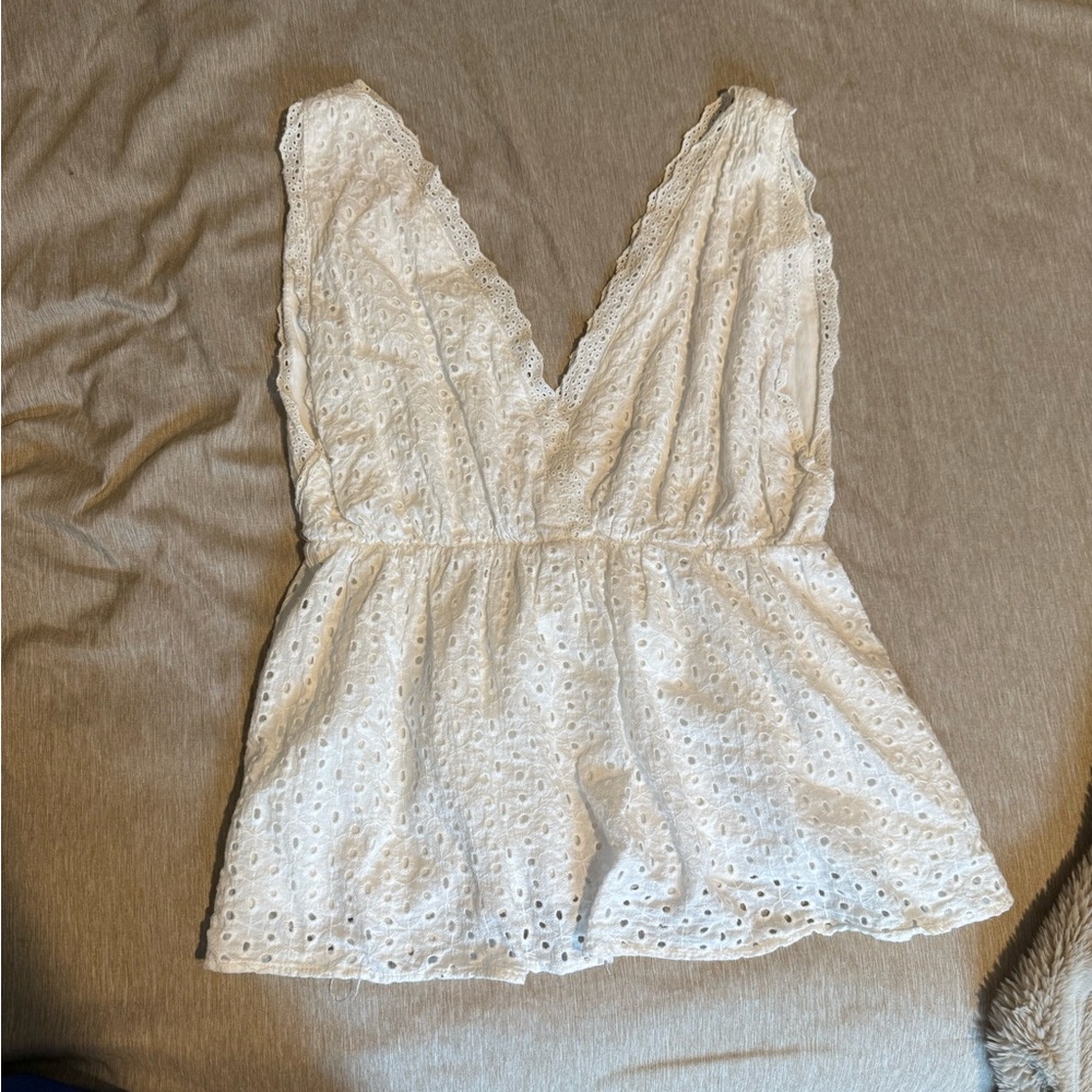 Elegant White Lace Tank Top